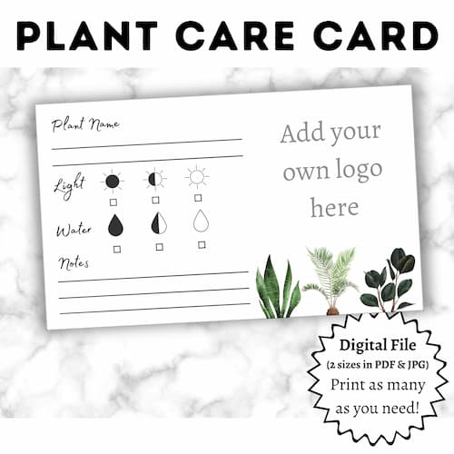 plant care card